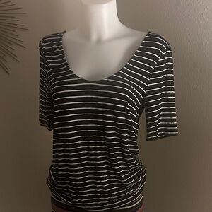 Target Black and White Striped Short Sleeve Top